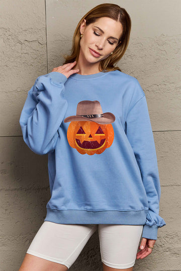 Simply Love-Howdy Pumpkin Graphic Sweatshirt