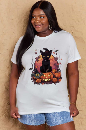 Simply Love-Black Cat Graphic Tee