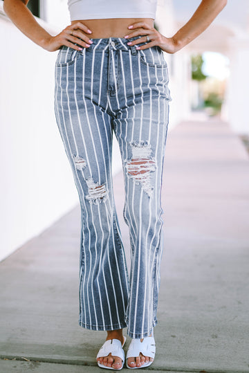Vintage Striped Flare Jeans