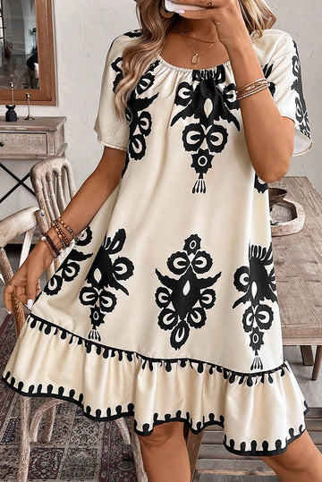 Apricot Western Loose Dress