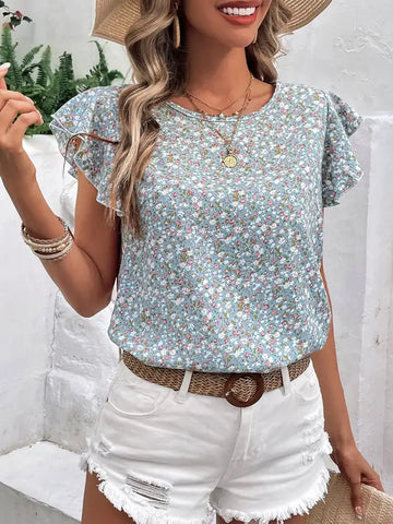 Ditsy Floral Cap Sleeve Top