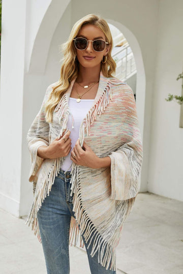 Spring Dew Fringe Poncho