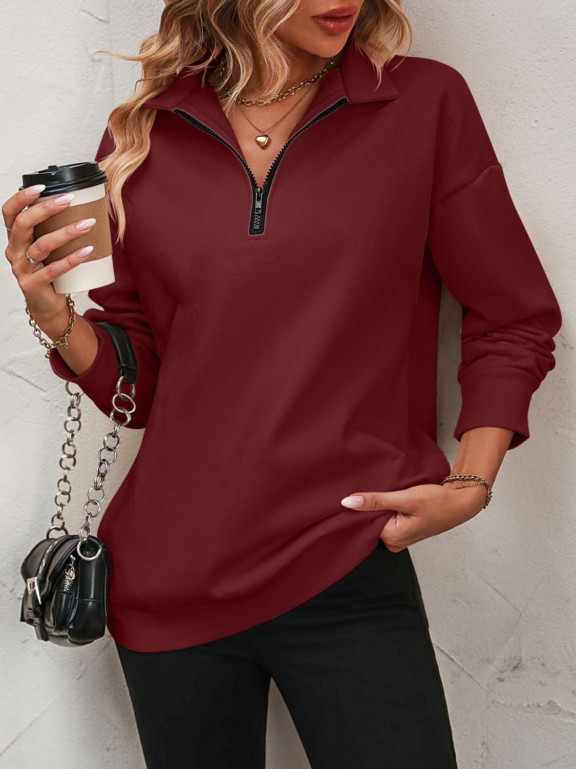 Mandy-Quarter Zip Sweatshirt