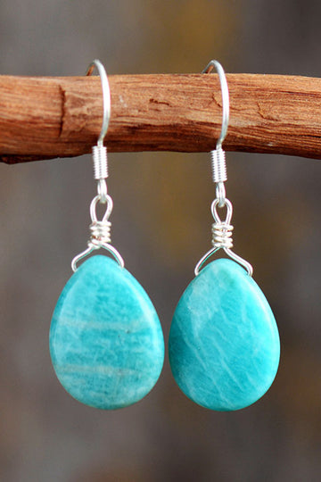 Handmade Stone Teardrop Earrings