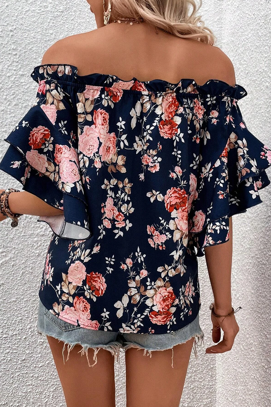 Off Shoulder Flounce Blouse