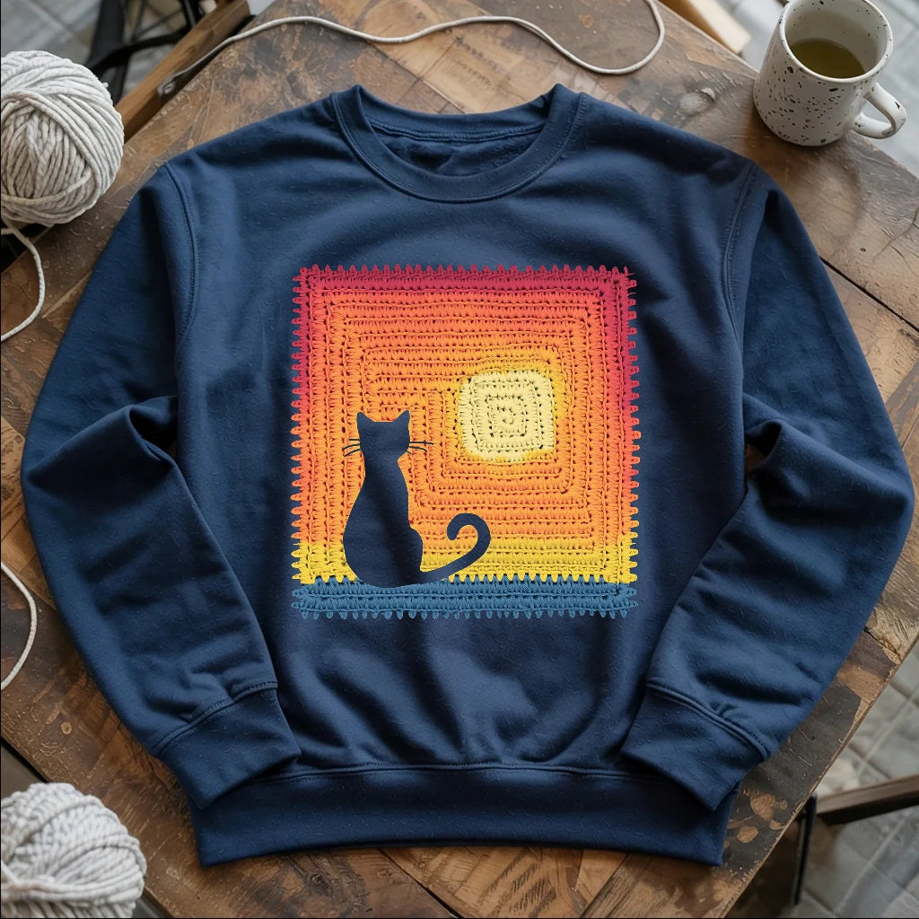 Cat Granny Square Sweatshirt