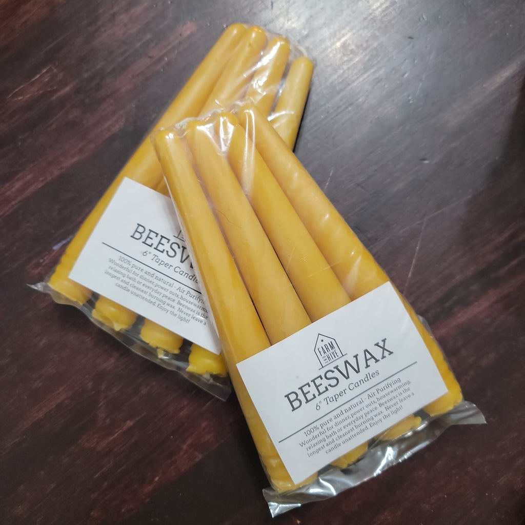 6" Traditional Tapers | Beeswax Candles