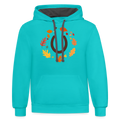 Fall Horseshoe Hoodie - scuba blue/asphalt