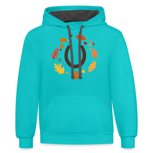 Fall Horseshoe Hoodie - scuba blue/asphalt