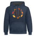 Fall Horseshoe Hoodie - indigo heather/asphalt