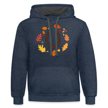 Fall Horseshoe Hoodie - indigo heather/asphalt