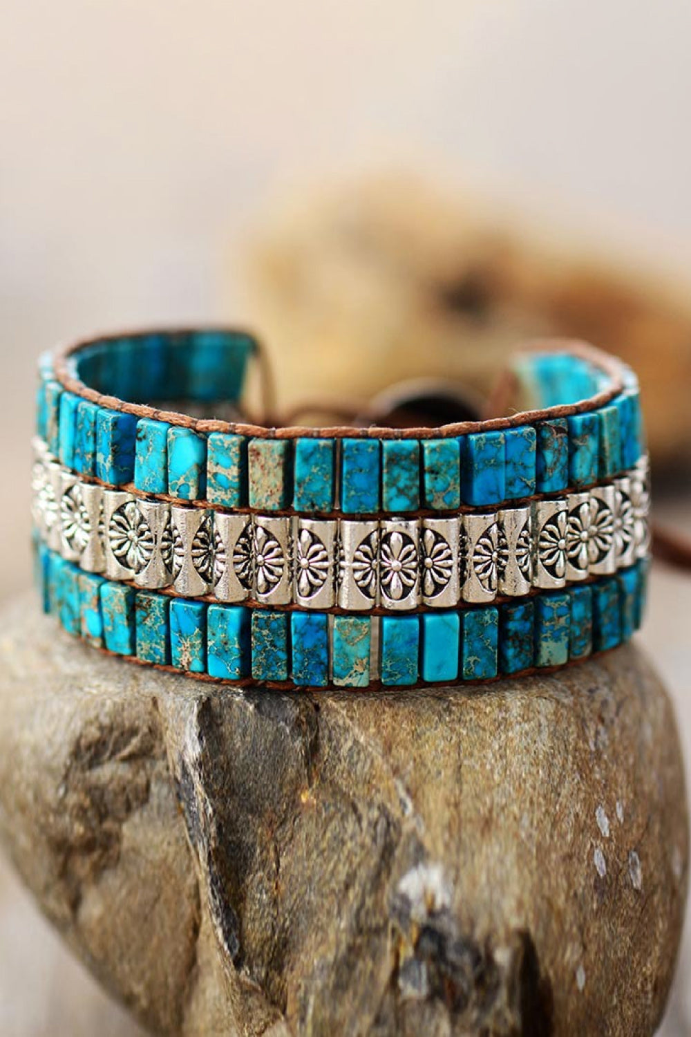 Handmade Triple Layer Stone Bracelet