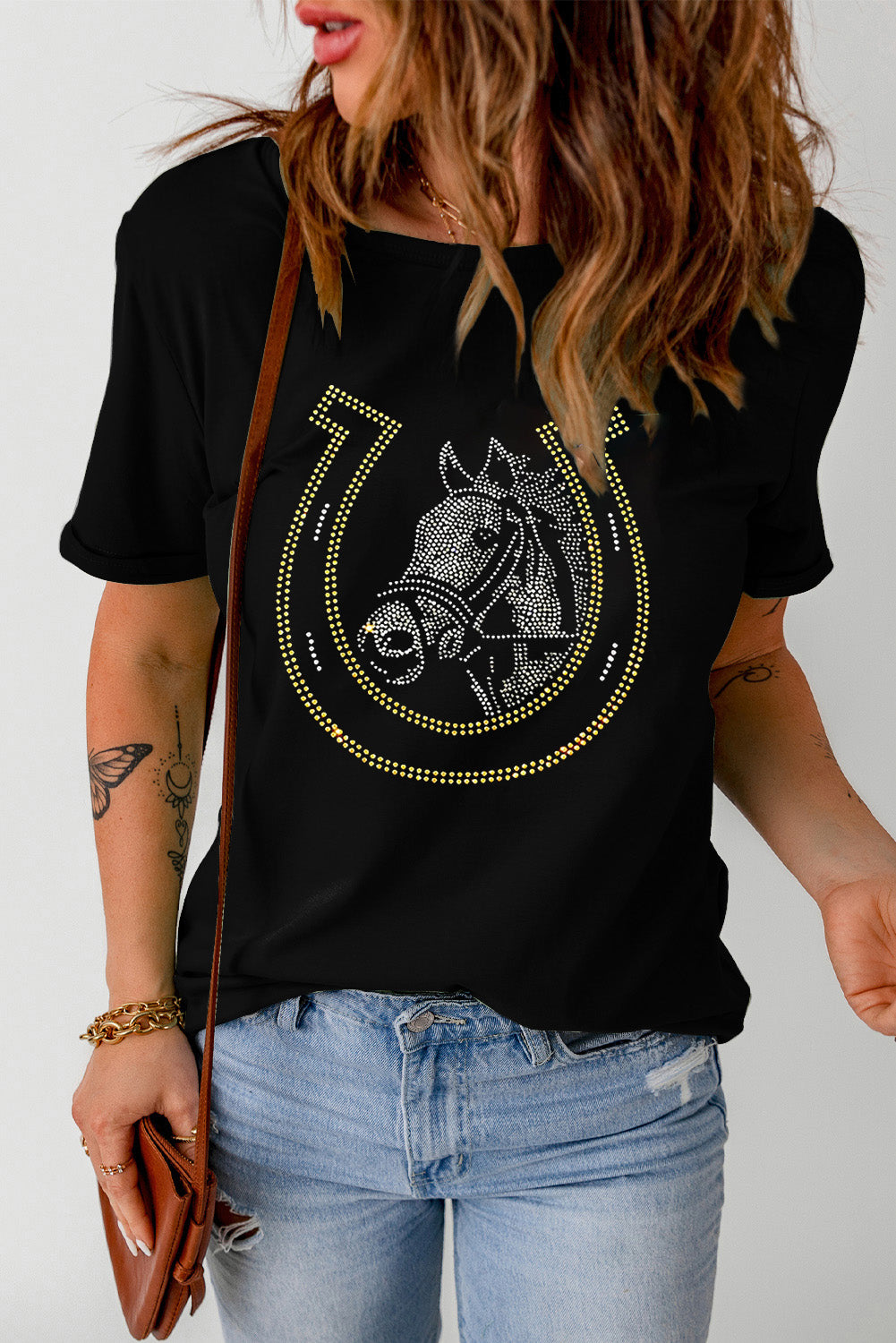 Lucky Horseshoe Rhinestone Tee