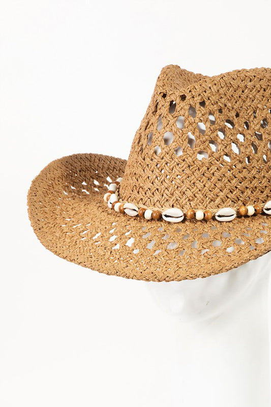 Cowrie Shell Straw Hat