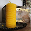 Firm Foundation Pillar | Hexagon Pattern Beeswax Candle