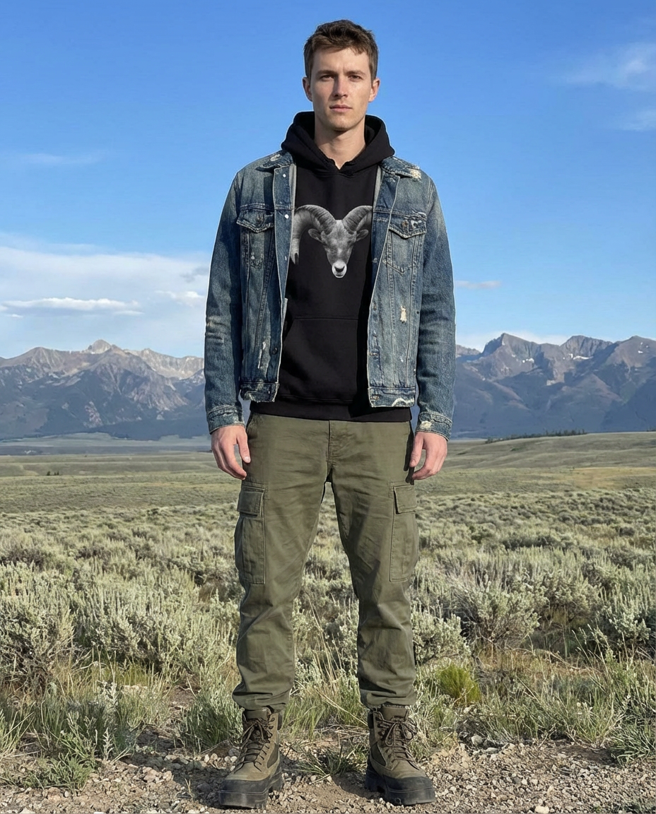 Bighorn Sheep, Wyldlife for Tomorrow, Moss Apparel, Hoodie