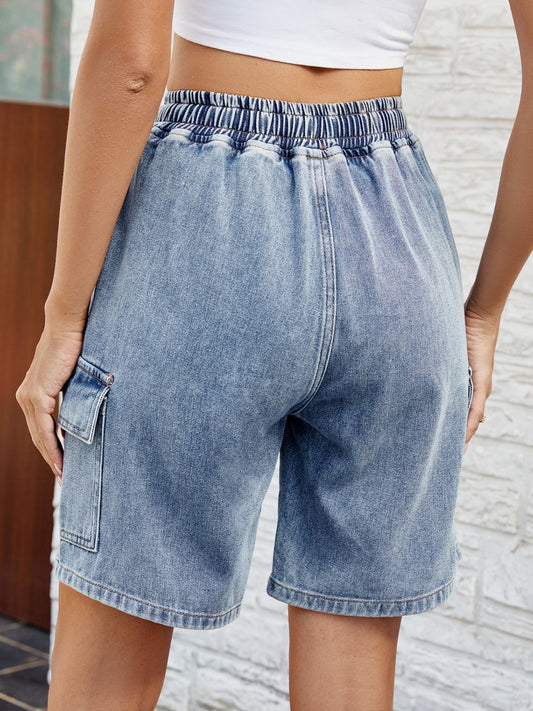 Drawstring Comfy Denim Shorts