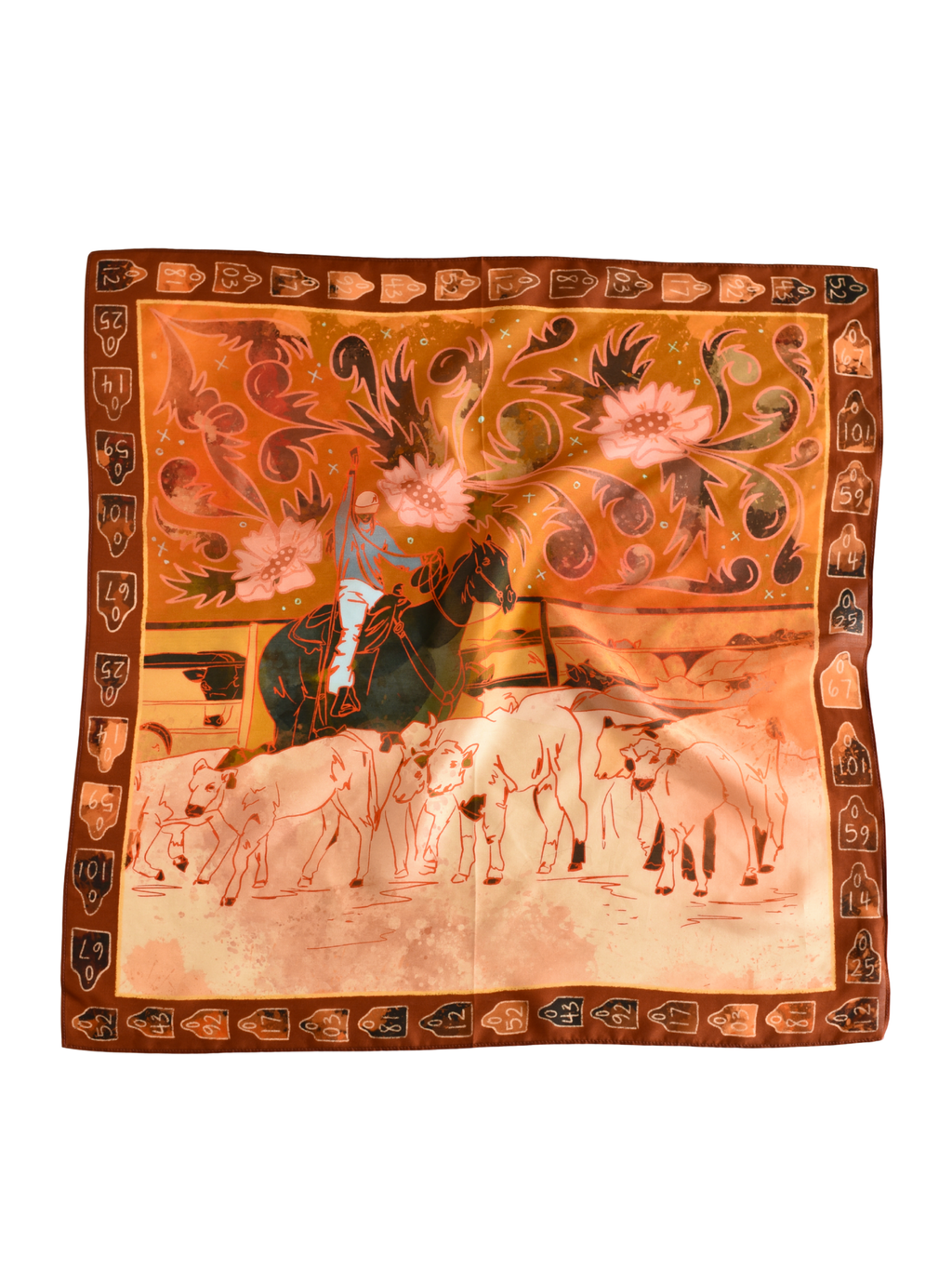 Round Up Silk Western Cowgirl Wild Rag Scarf