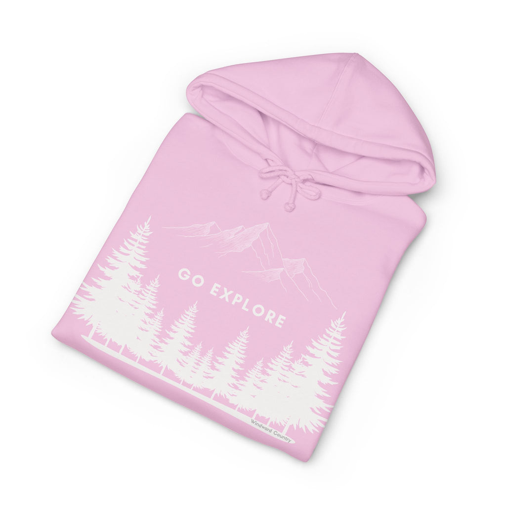 Go Explore Hoodie — Outdoor Mountain Forest Graphic Sweatshirt