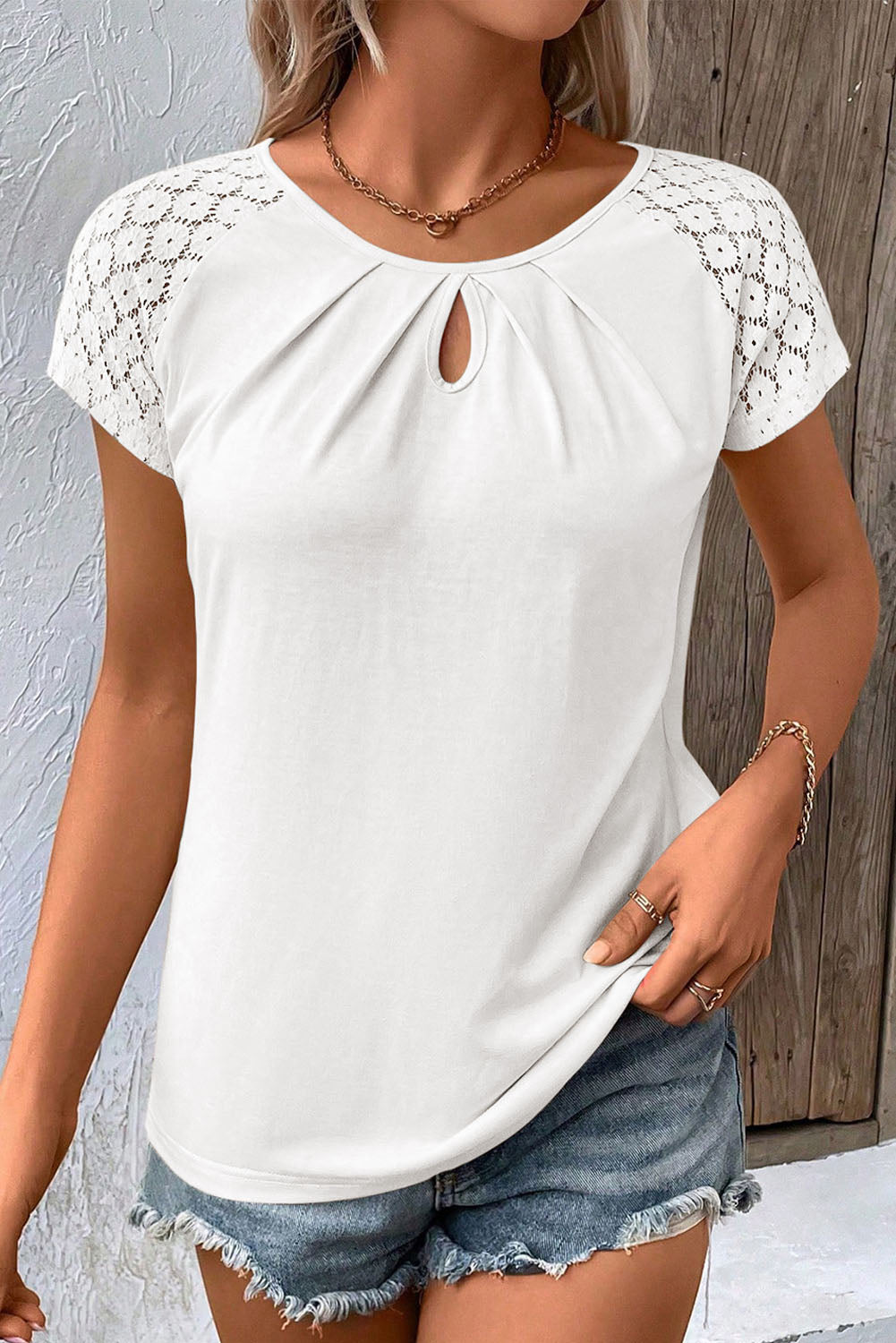 Lace Keyhole Tee