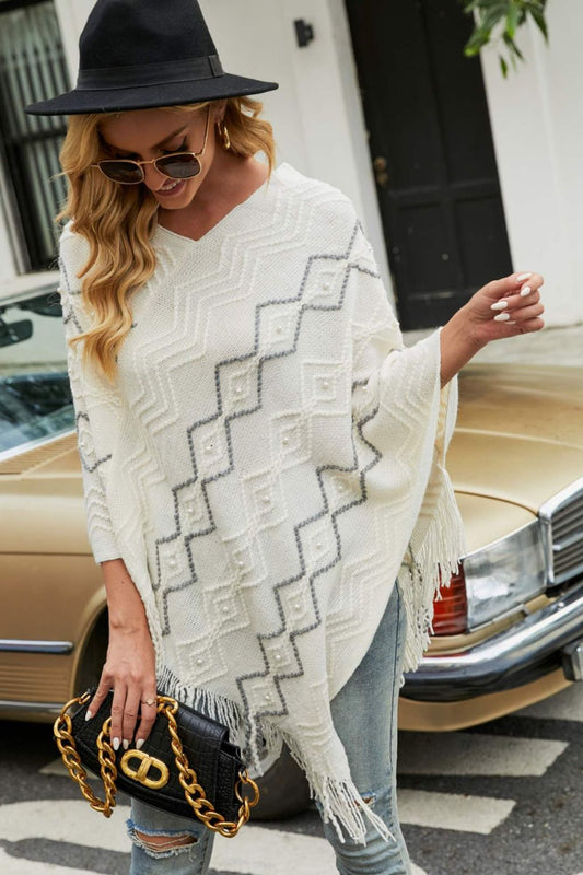 Pearl Fringe Poncho