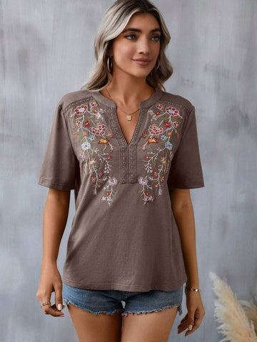 Embroidered Short Sleeve Tee