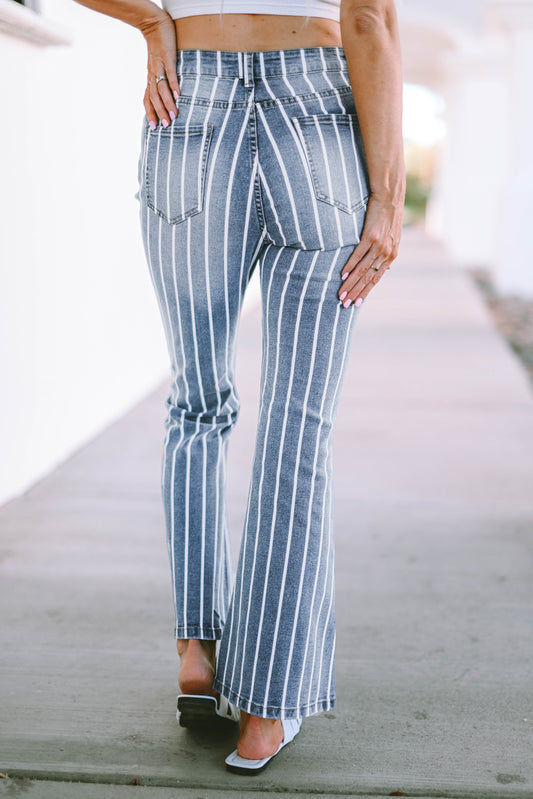 Vintage Striped Flare Jeans