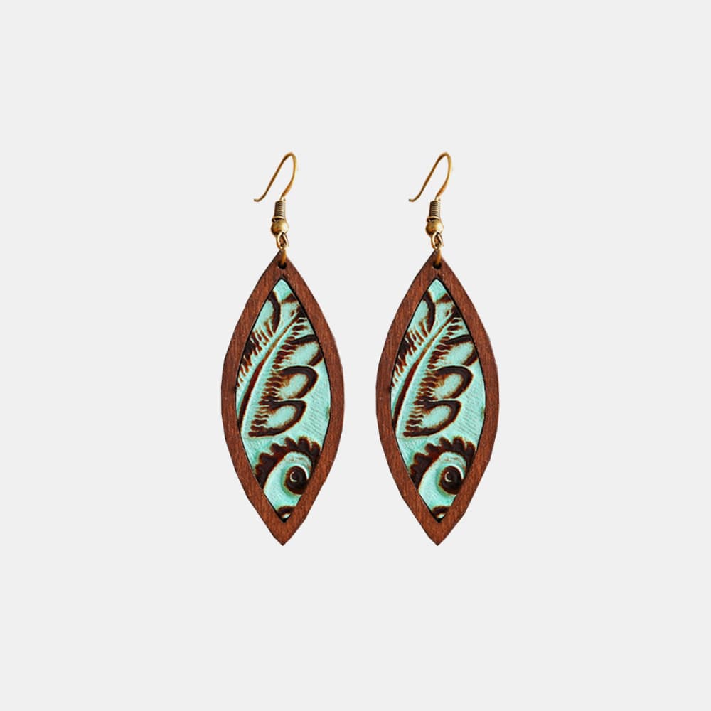 Wooden Floral Dangle Earrings