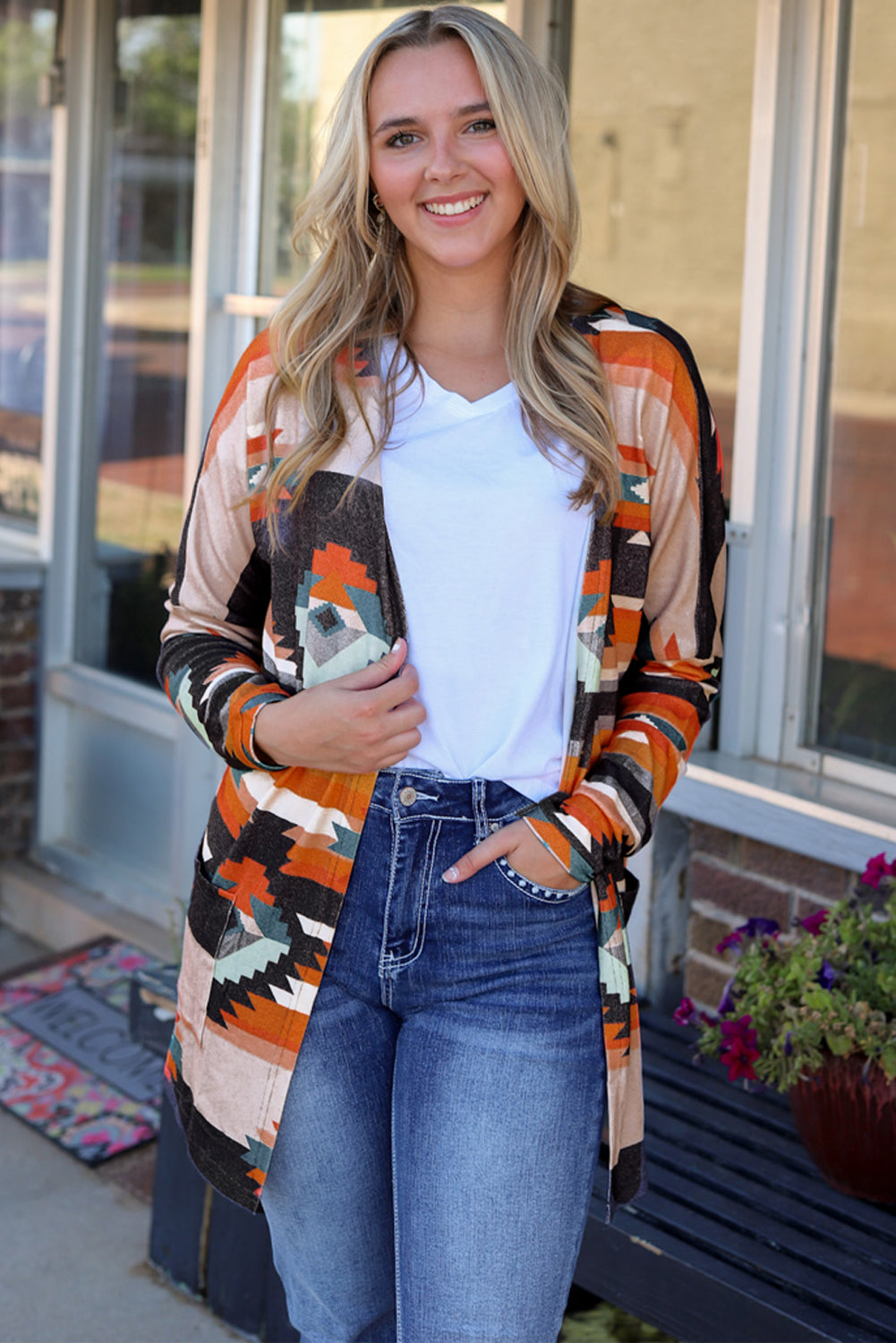 Desert Sunset Cardigan with Pockets