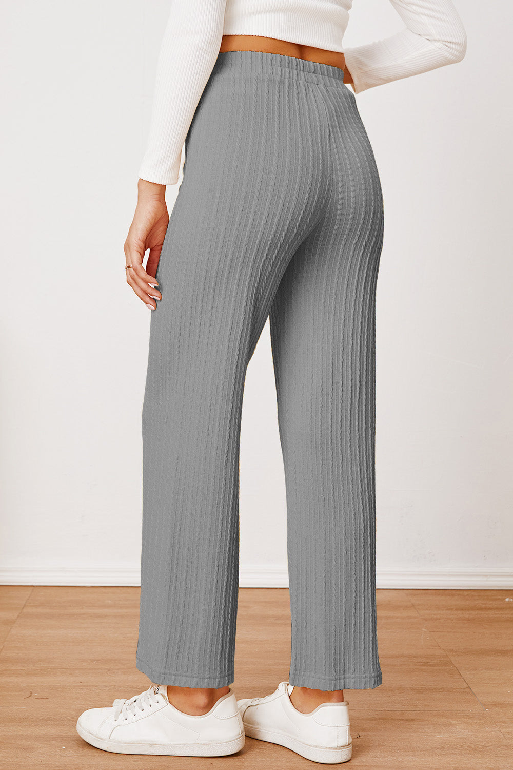 Straight Leg Textured Pants