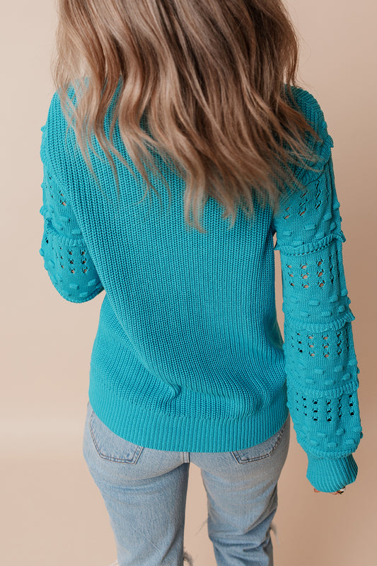 Sweet Ruffles Eyelet Sweater