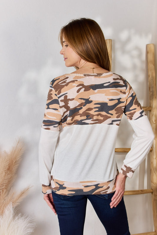 Hailey & Co Camo Print Blouse