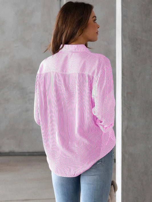 Lovelet-Striped Collared Shirt