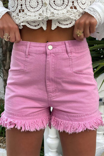 Frayed Edge Denim Shorts