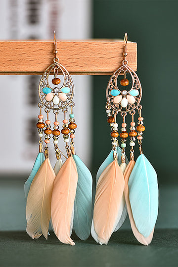 Bohemian Feather Tassel Earrings