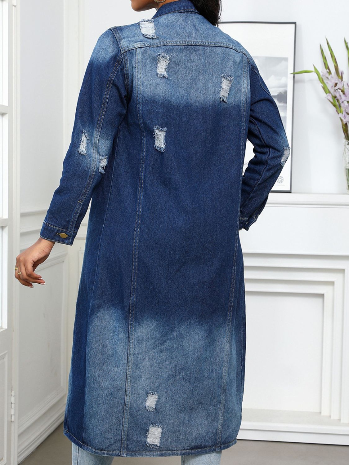 Distressed Denim Duster