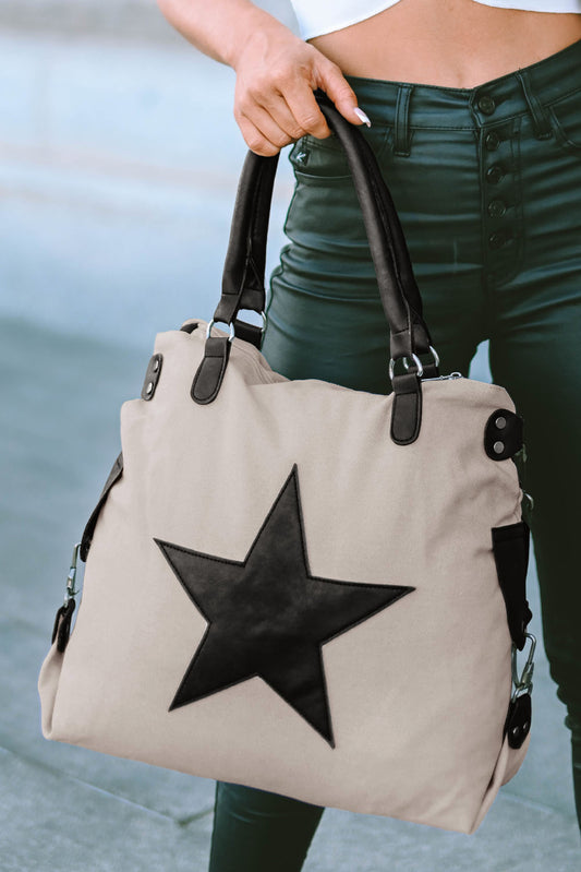 Casual Five-pointed Star Canvas Tote Bag