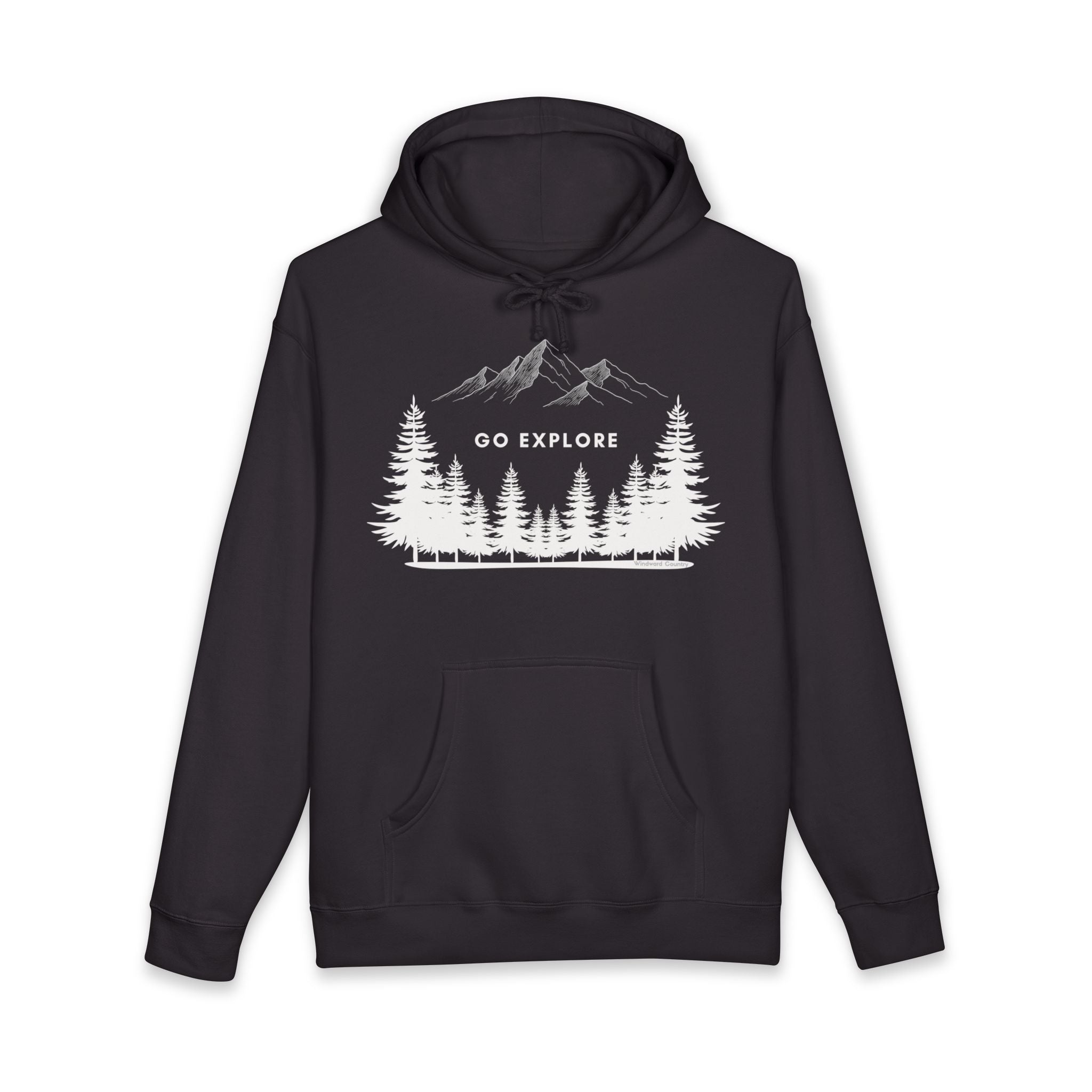 Go Explore Hoodie — Outdoor Mountain Forest Graphic Sweatshirt
