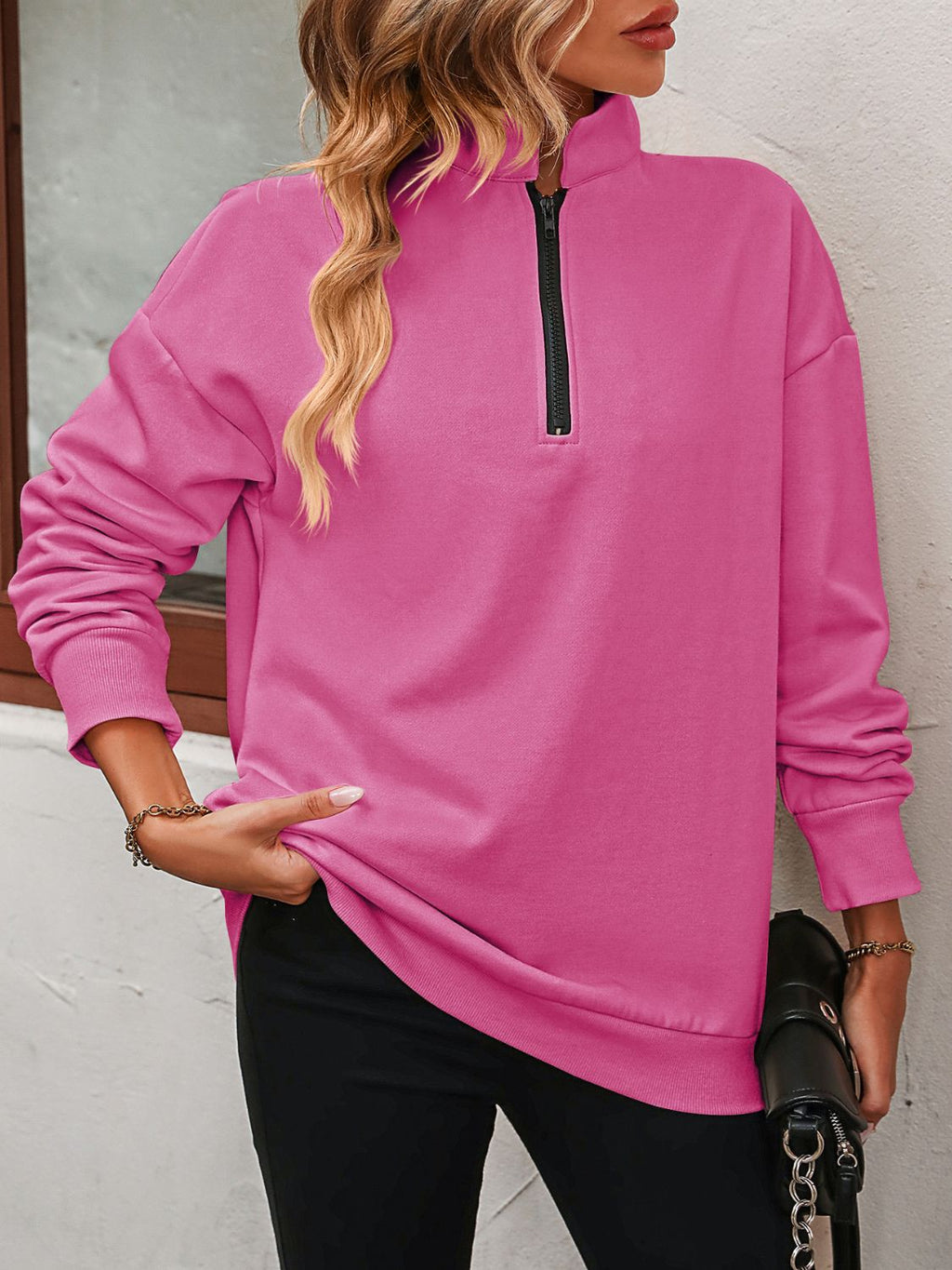 Mandy-Quarter Zip Sweatshirt