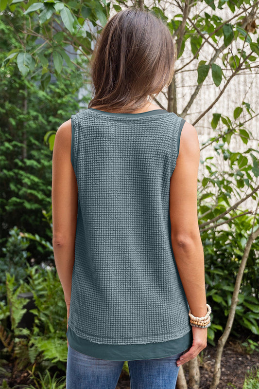 Real Teal-Waffle Knit Tank