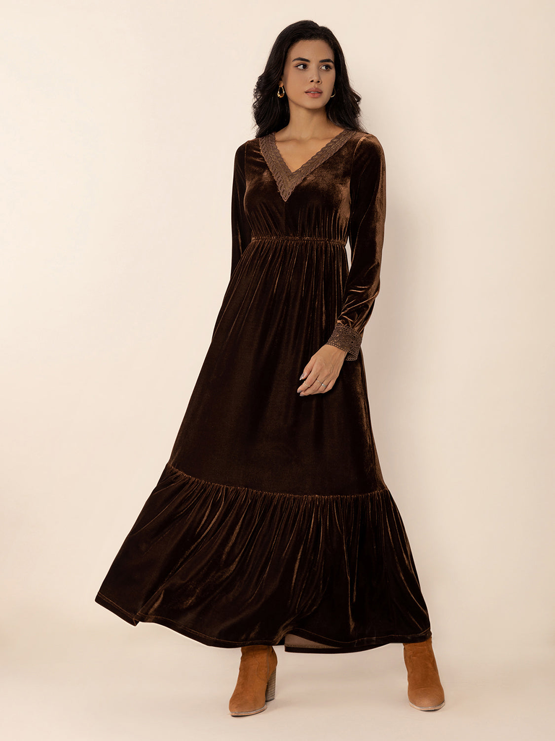 Lace Western Maxi Dress