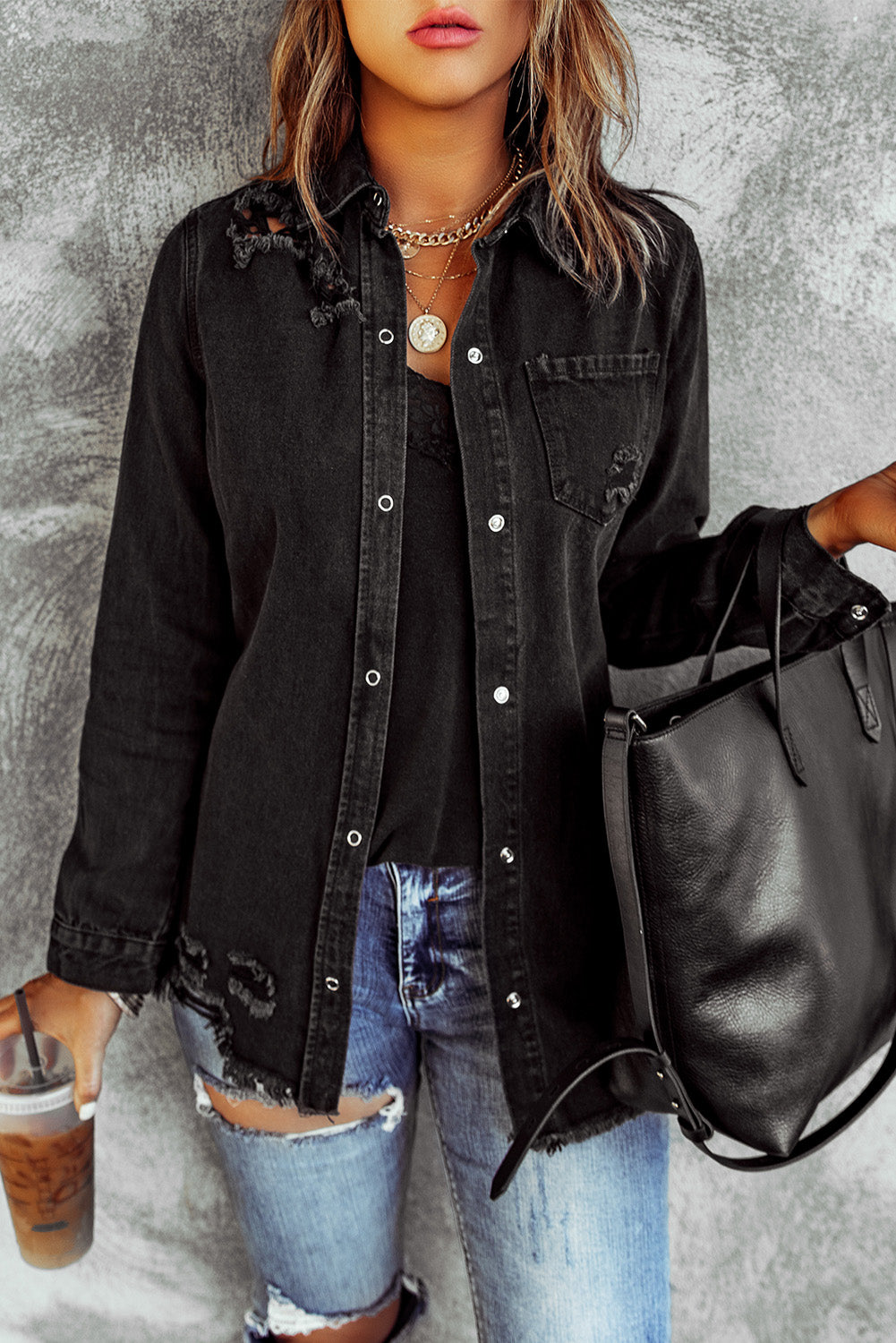 Distressed Denim Jacket