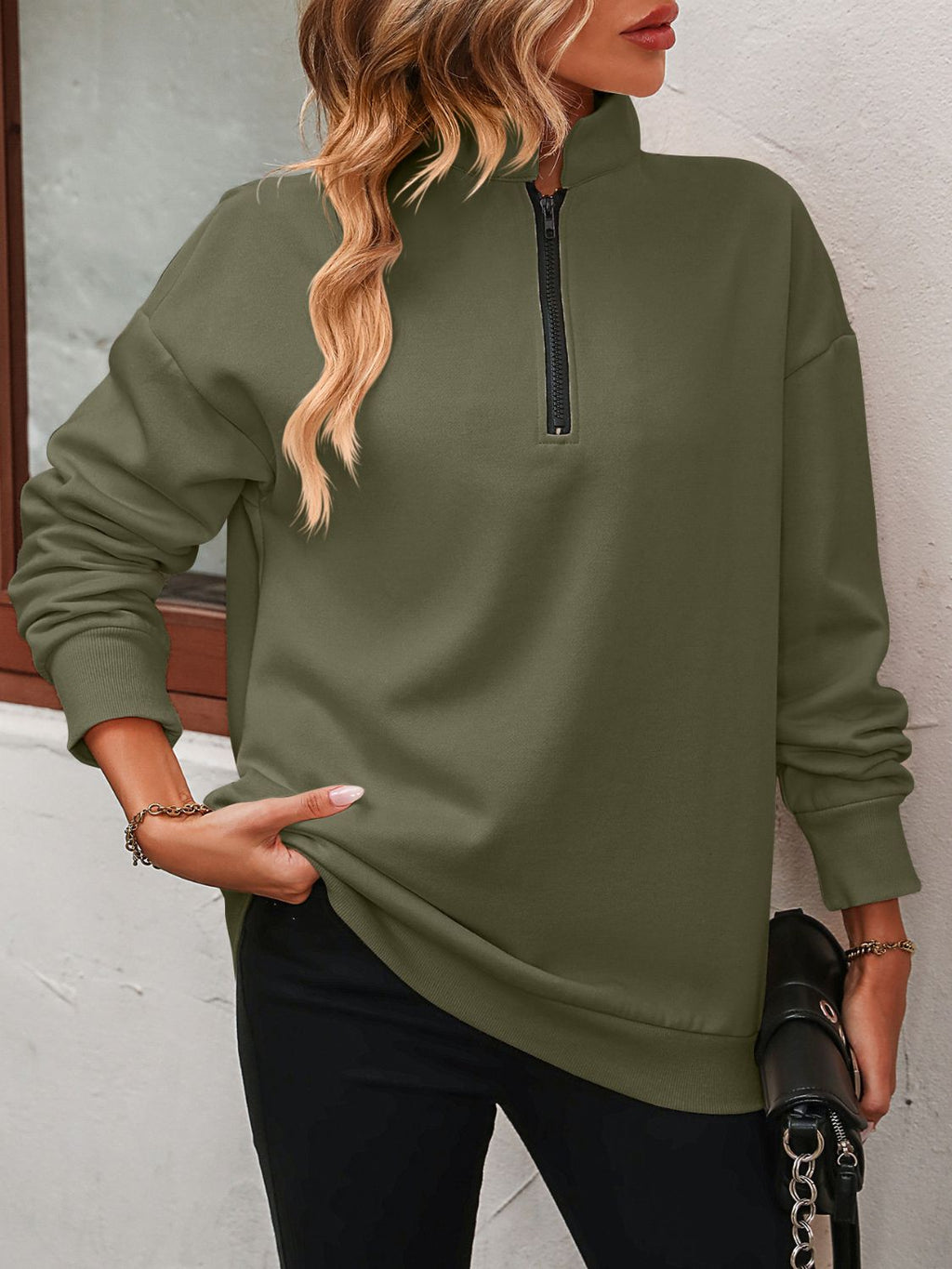 Mandy-Quarter Zip Sweatshirt