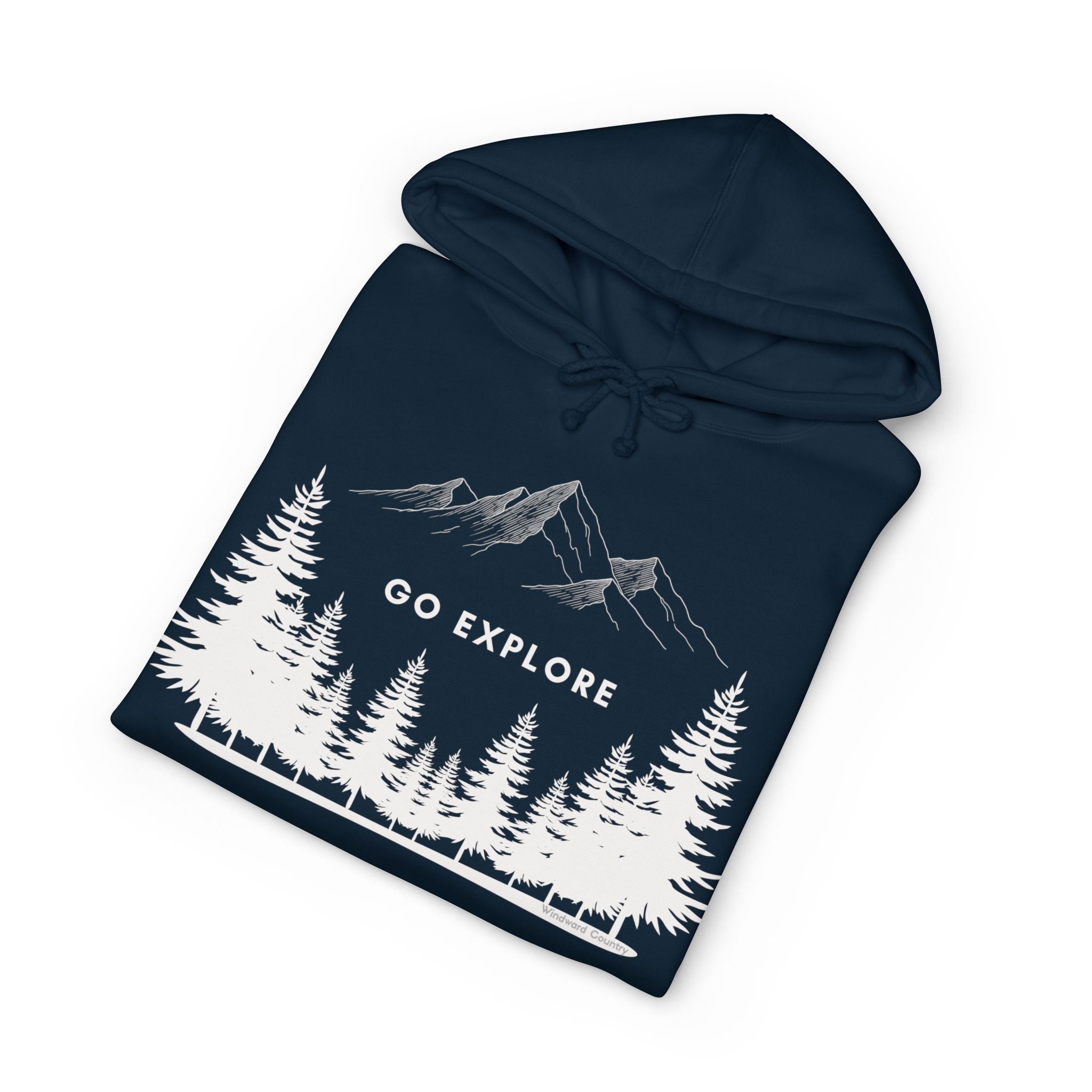 Go Explore Hoodie — Outdoor Mountain Forest Graphic Sweatshirt