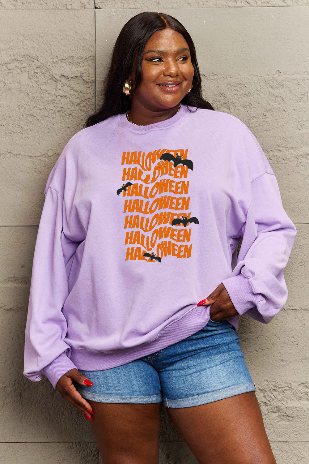 Simply Love- A Batty Halloween Graphic Sweatshirt