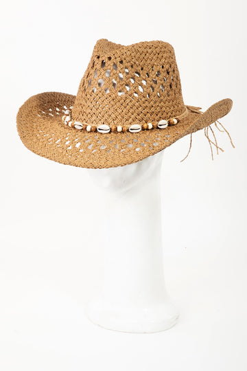 Cowrie Shell Straw Hat