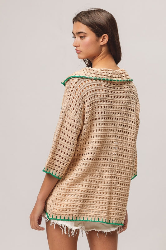 BiBi-Cactus Patch Sweater Cardigan