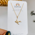 Dainty Flying Swallow Bird Necklace