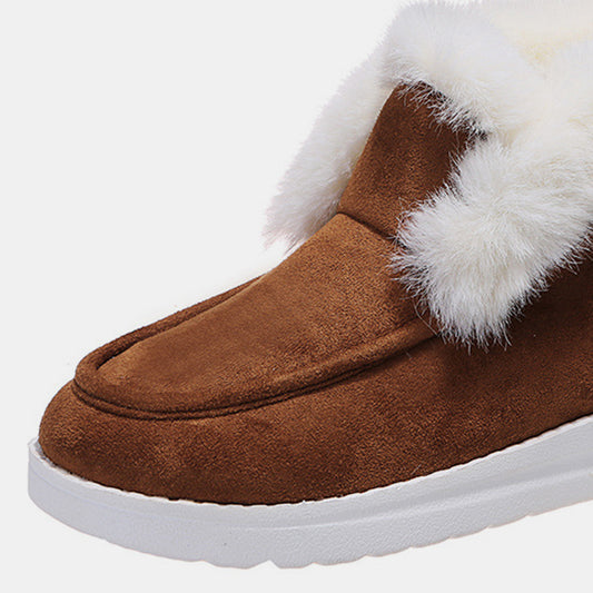 Furry Suede Ankle Boots