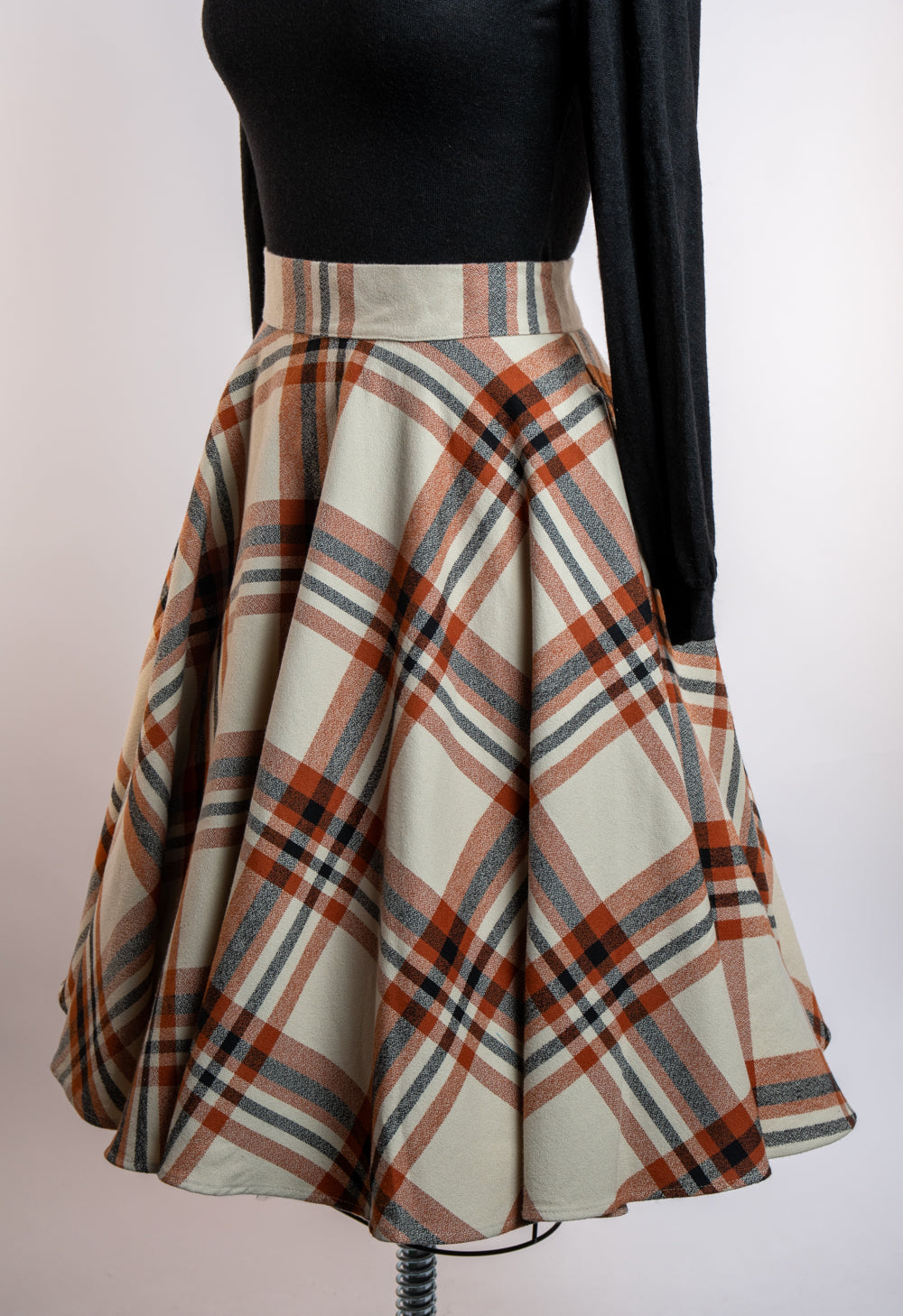 Haute Circle Skirt - Flannel, Pumpkin Spice Plaid